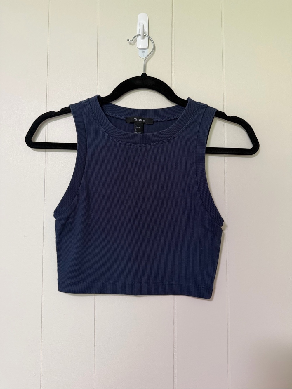 Forever 21 Navy Ribbed Crop Tank